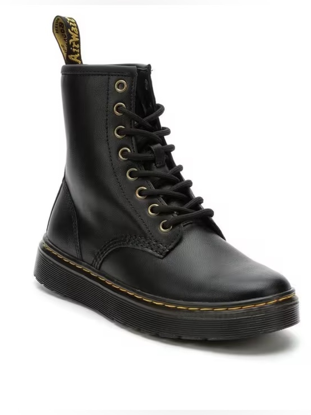 DR. MARTENS ZAVALA COMBAT BOOTS Unisex Mens 6 Women’s 7 Black